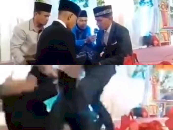 Viral, Video Pengantin Pria Ditendang Orang Tua Mempelai Wanita saat Akad Nikah di Bima 