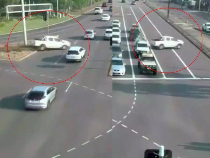 Viral Momen Ajaib Mobil Hilang Kendali Nyebrang Jalan Tanpa Tabrak Kendaraan Lain