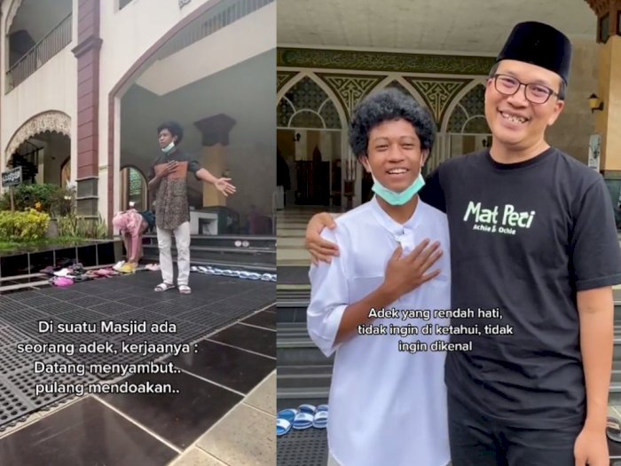 Viral Pemuda di Subang Sambut Jamaah & Rapikan Sandal di Masjid, Rupanya 'Anak Sultan'