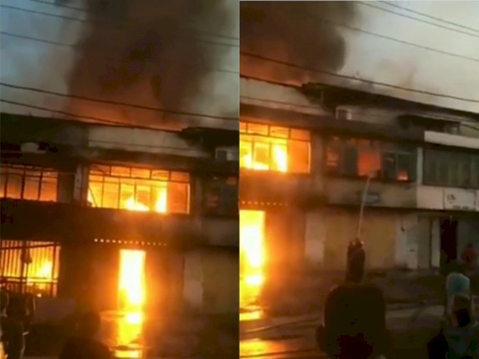 Kebakaran Hanguskan 7 Ruko di Pasar Sentral Kota Lama, Petugas Kewalahan Padamkan Api