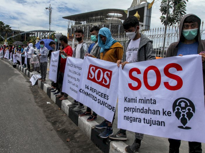 Unjuk Rasa Imigran di Pekanbaru, Berikut Foto-fotonya