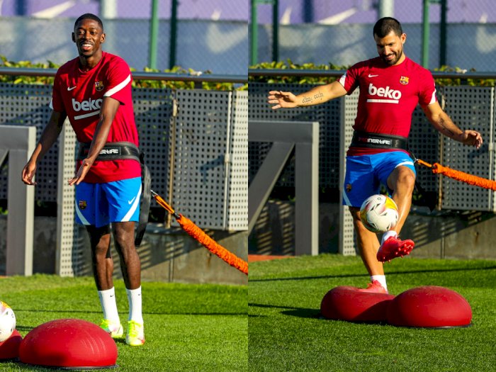 Pulih Cedera, Sergio Aguero dan Ousmane Dembele Kembali ke Sesi Latihan Barcelona
