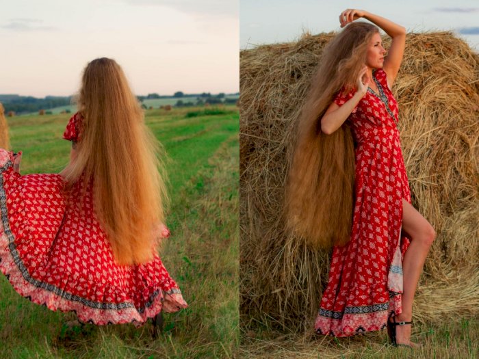 Wanita Rusia Ini Punya Rambut Panjang, Layaknya  Rapunzel di Dunia Nyata