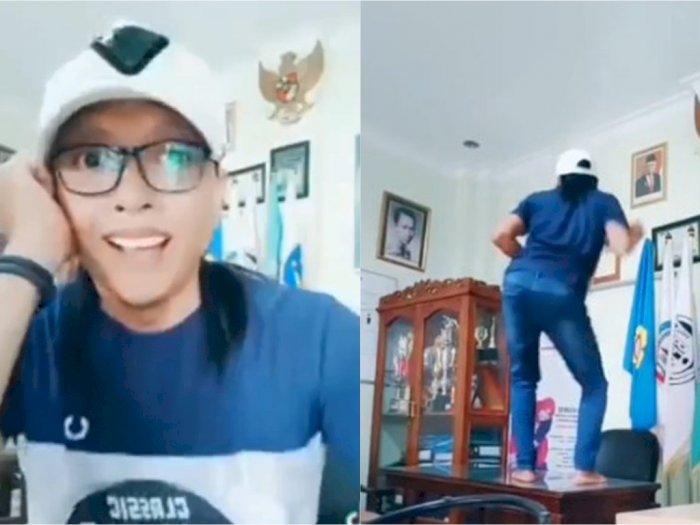 Heboh Kepala Dusun di Nganjuk Joget TikTok di Atas Meja Kantor Desa, Dikecam Netizen