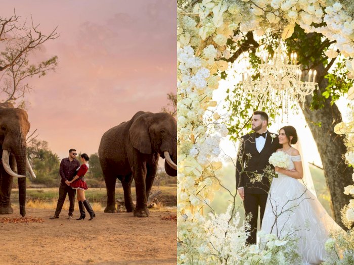 Unik! Influencer Ini Gelar Pernikahan di Taman Safari,  Satwanya Bebas Keliaran