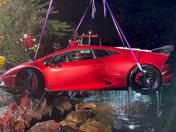 Mobil Lamborghini Senilai Rp3 Miliar Tenggelam ke Danau Sedalam 15 Meter, Pengemudi Kecewa