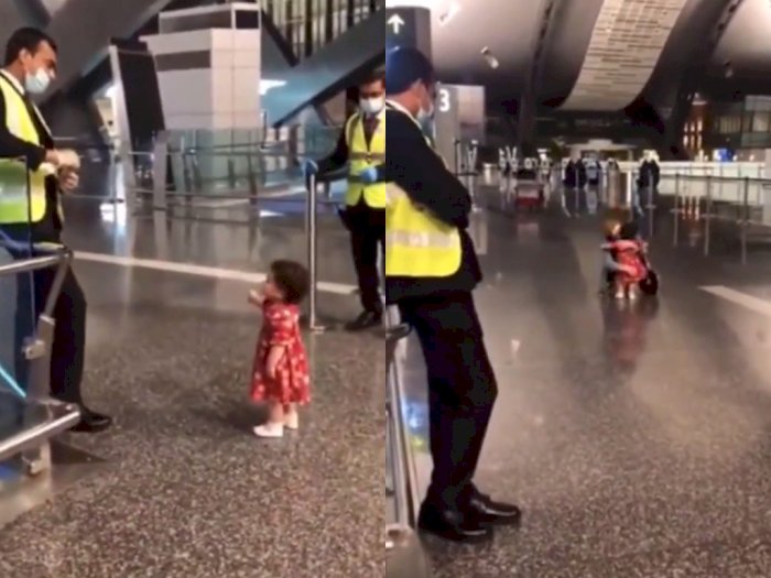 Gemas! Bocah Ini Minta Izin Petugas Bandara supaya Dibolehkan Peluk Tantenya