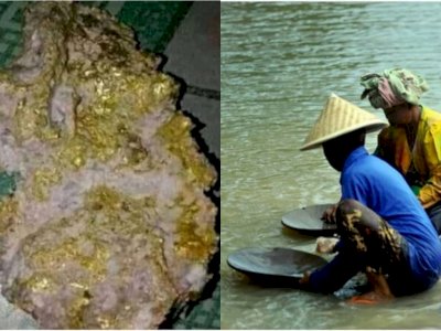 Menghebohkan Warga Sumsel, Bongkahan Emas Ditemukan di Aliran Sungai Are