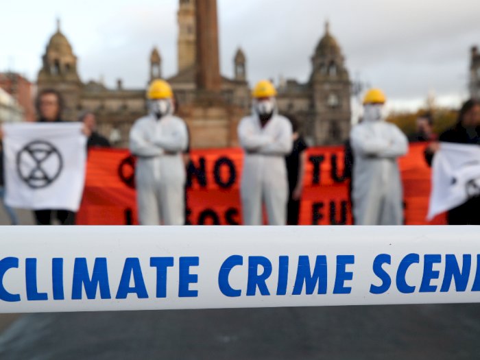 Protes Menentang Industri Bahan Bakar Fosil di Glasgow, Ini Foto-fotonya