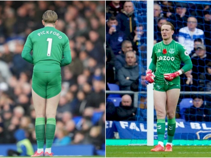 'Gabut' di Laga Everton vs Tottenham, Pickford Gulung Celananya Sampai Kelihatan Paha