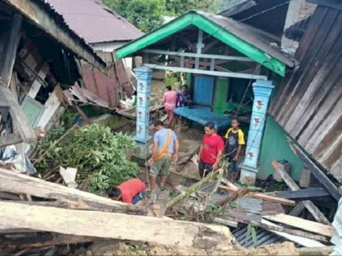 Memilukan, Puluhan Rumah di Desa Kinangkung Sibolangit Tertimpa Longsor, Satu Warga Tewas