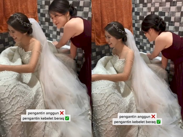 Viral Bridesmaid Pegangi Gaun Pengantin Wanita Pas Lagi BAB, Netizen: The Real Bestie