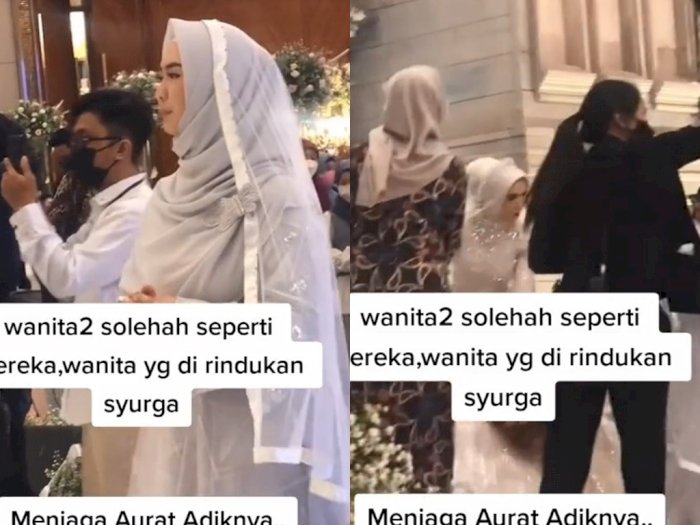 Momen Haru Oki Setiana Dewi Berlari Demi Jaga Aurat Ricis di Pelaminan