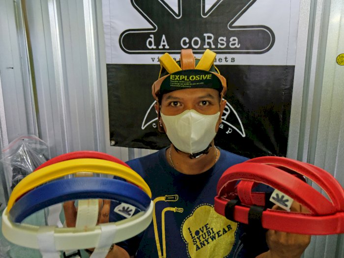 Kerajinan Helm Sepeda di Magelang, Berikut Foto-fotonya
