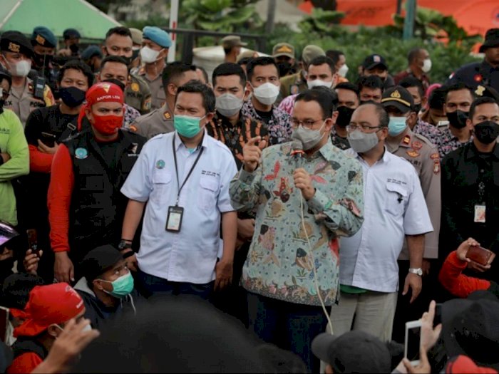 Temui Massa Demo Buruh, Anies Diteriaki 'Hidup Presiden Indonesia'