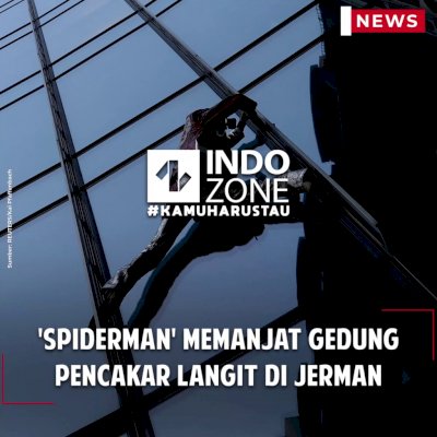 'Spiderman' Memanjat Gedung Pencakar Langit di Jerman