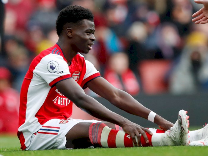 Cedera Paha, Bukayo Saka Diragukan Tampil Saat Arsenal Bertandang ke Markas MU