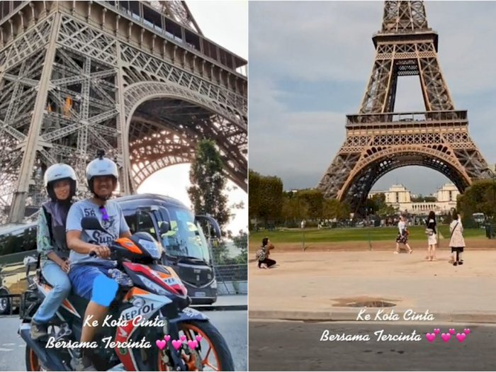 Pasutri Ini Touring ke Paris Naik Sepeda Motor: ke Kota  Cinta Bersama yang Tercinta