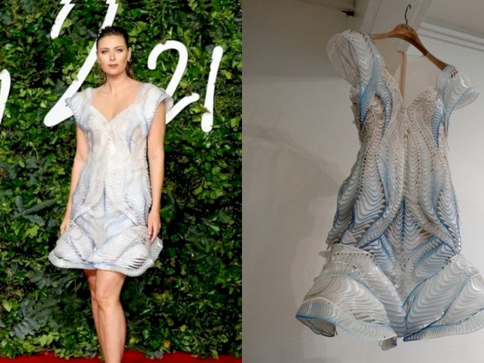Maria Sharapova Memakai Gaun Berbahan Daur Ulang Botol Air Evian