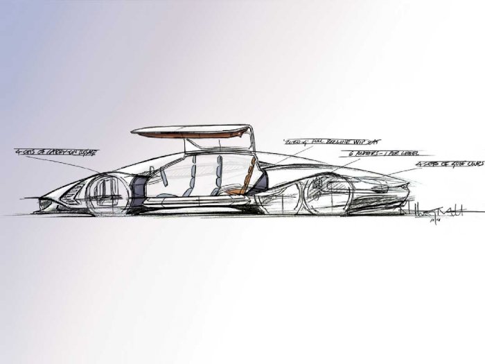 Hennessey Rancang Mobil Futuristik Bertenaga Listrik dengan Enam Roda!