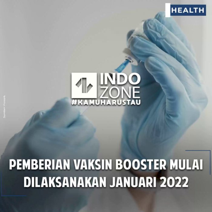 Pemberian Vaksin Booster Mulai Dilaksanakan Januari 2022