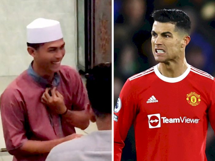 Viral ‘Ronaldo’ Lagi di Masjid Pakai Peci Putih dan Baca Alquran