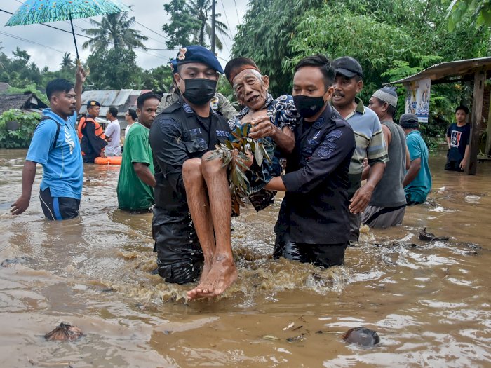 Banjir Luapan Sungai di Lombok Barat, Berikut Foto-fotonya