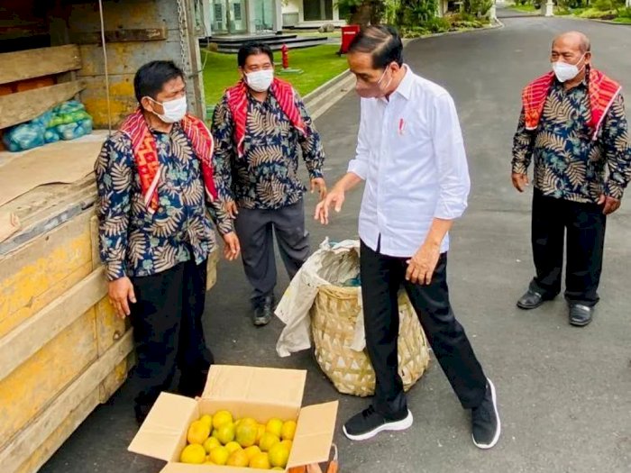 Terima 3 Ton Jeruk dari Warga Karo, Presiden Jokowi Perintahkan Perbaiki Jalan Rusak