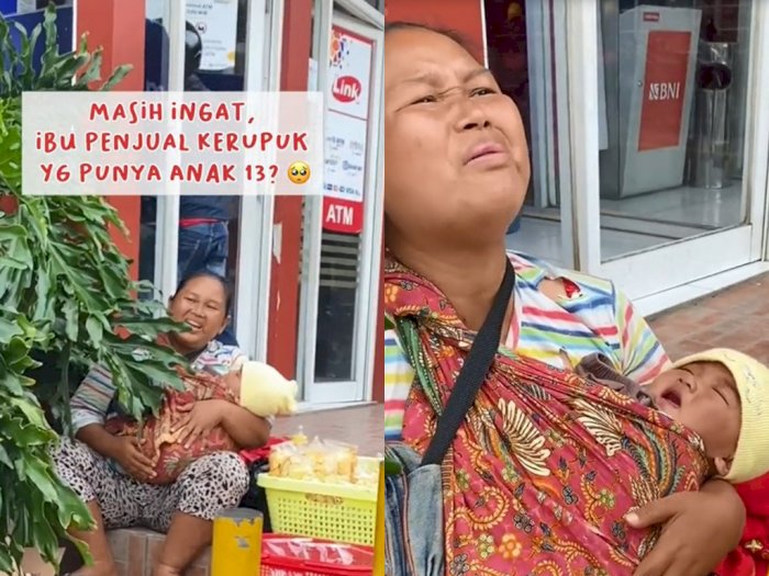 Potret Ibu Penjual Kerupuk yang Punya 13 Anak, Lakukan  Hal Tak Terduga saat Diajak Makan