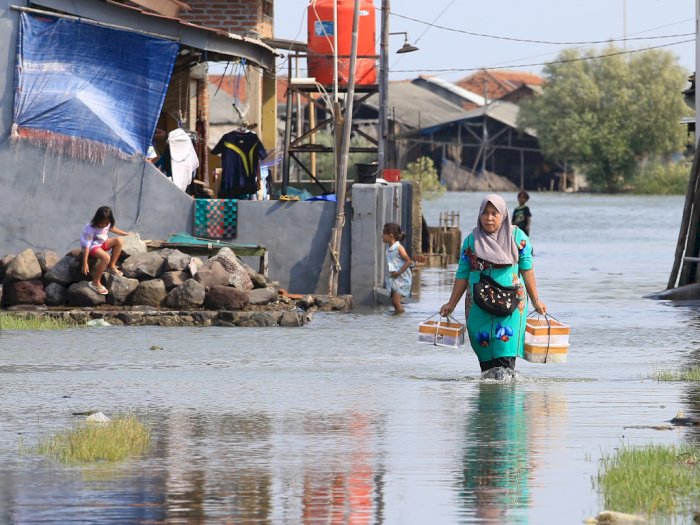 Empat Pekan Banjir Rob Rendam Desa Eretan Wetan, Ini Foto-fotonya