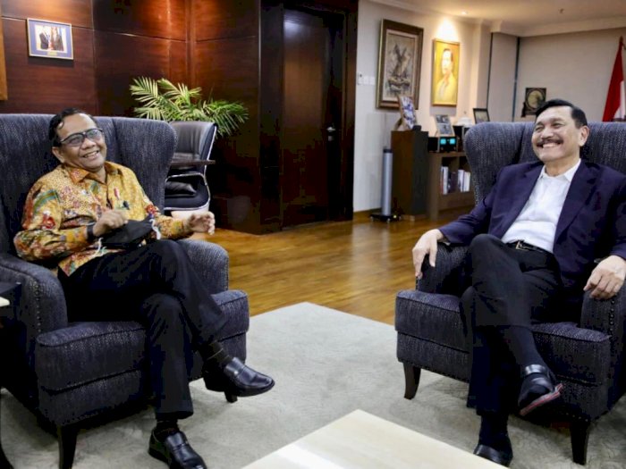 Pajang Foto Senyum Riang Bersama Lord Luhut, Mahfud MD Kutip Hadis Soal Kerja untuk Dunia
