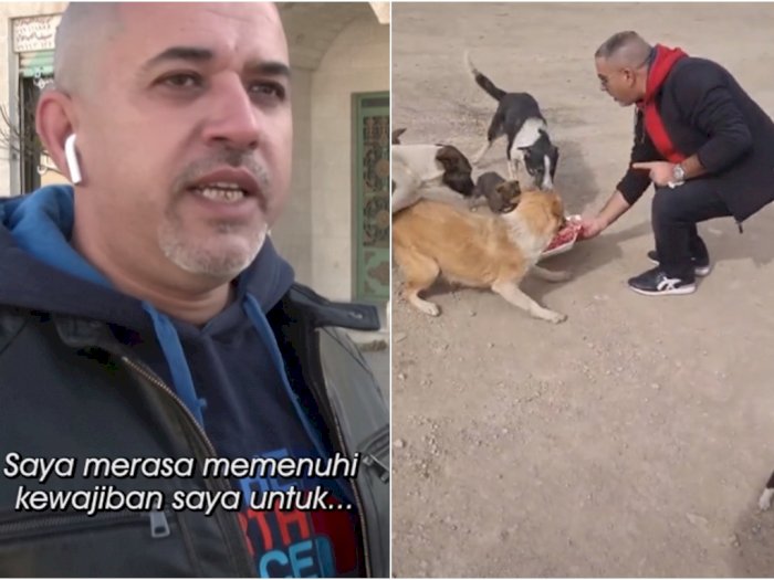 Nader Al Raheem, Pria Baik Hati Habiskan Rp20 Juta Tiap Bulan untuk Beri Makan Anjing Liar