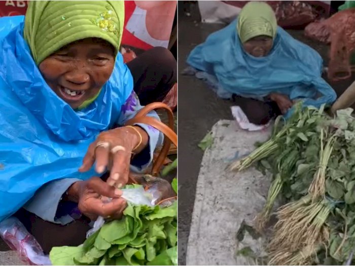 Perjuangan Nenek Cora Jualan Sayur di Pasar dengan Mata Rabun, Harus Meraba Uang Pembeli