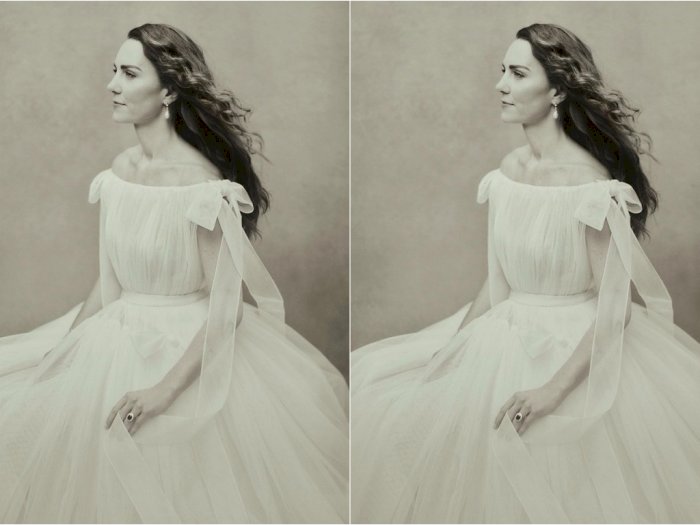 Pesona Kate Middleton di Foto Ulang Tahun ke-40, Pakai Gaun Putih dan Merah