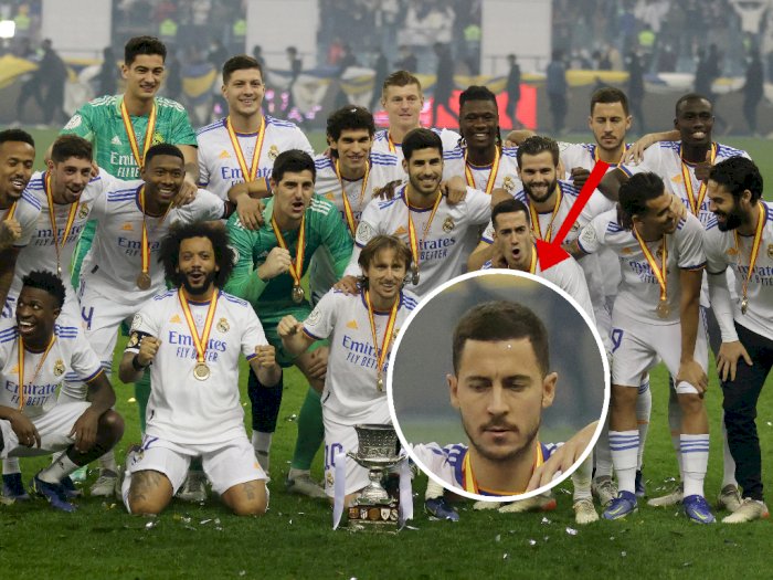 Potret Tak Bahagia Eden Hazard Saat Real Madrid Juara Piala Super Spanyol