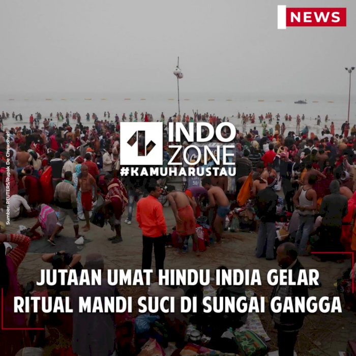 Jutaan Umat Hindu India Gelar Ritual Mandi Suci di Sungai Gangga