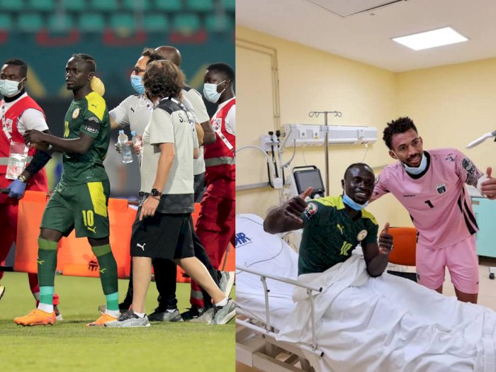 Piala Afrika 2021: Tabrakan Kepala dengan Kiper Lawan, Sadio Mane Masuk Rumah Sakit