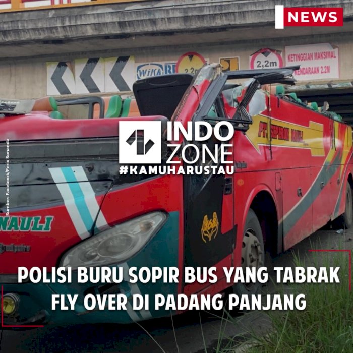 Polisi Buru Sopir Bus yang Tabrak Fly Over di Padang Panjang