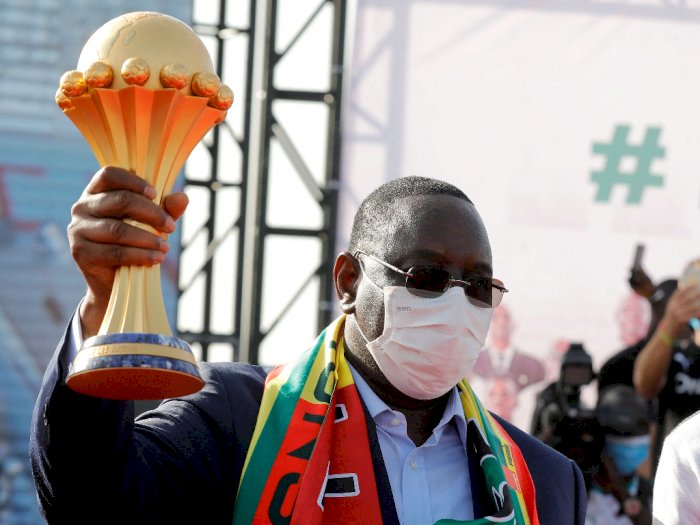 FOTO: Euforia Presiden Senegal Sambut Gelar Piala Afrika 2021