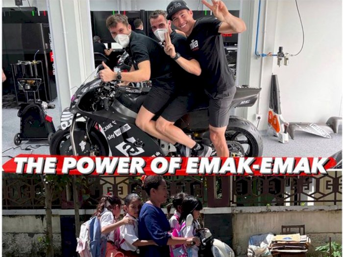 Kocak! Aleix Espargaro Parodikan 'The Power of Emak-emak', Bonceng 3 Versi MotoGP