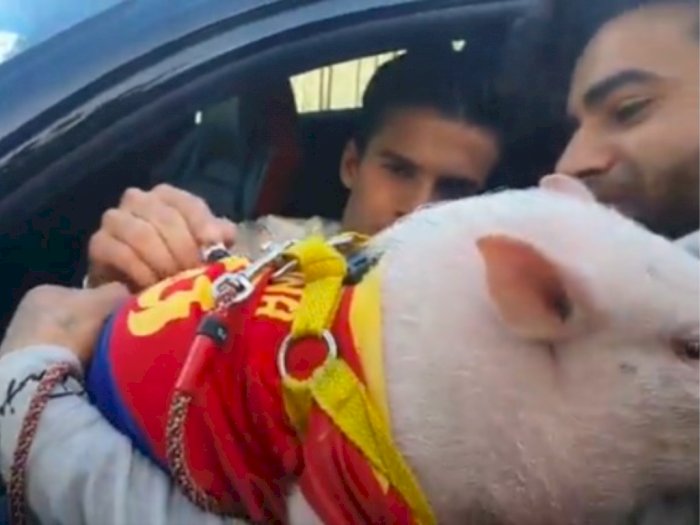 Nyeleneh! Fans Barcelona ini Cegat Riqui Puig Minta Tanda Tangani Babi