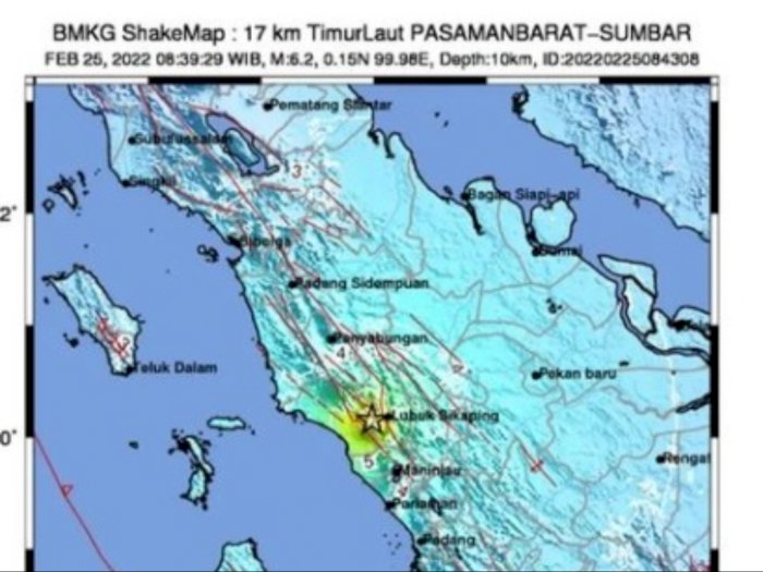 Gempa Bumi Guncang Sumatera Barat dengan Magnitudo 6,2