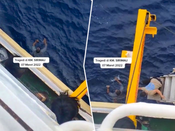 Viral! Video Pria Tewas usai Nekat Lompat dari Kapal, Upaya Pertolongan Terhambat Ombak