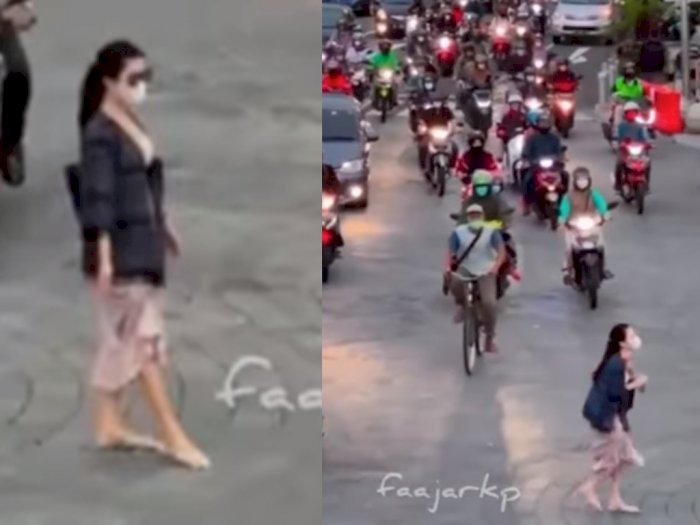 Wisatawan Wanita Foto di Tengah Jalan Demi Latar Tugu Jogja, Kabur Diklakson Puluhan Motor