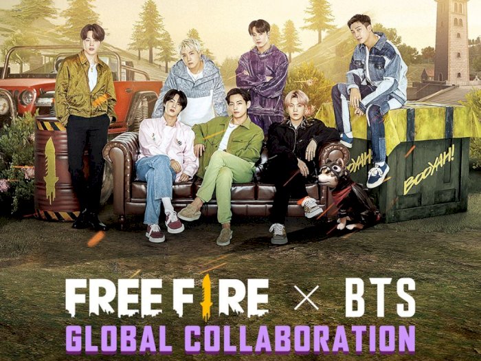 Kolaborasi dengan Free Fire, Tujuh Member BTS Ikut Desain Kostum dan Emote