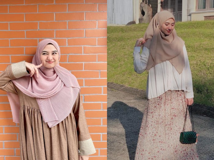 Inspirasi Hijab Syar'i ala Nadzira Shafa Istri Ameer Azzikra, Simpel dan Modis!