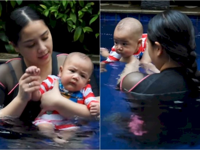 Belum Setahun, Nagita Slavina Ajarkan Rayyanza Berenang di Bulan Ramadhan: Anteng Banget