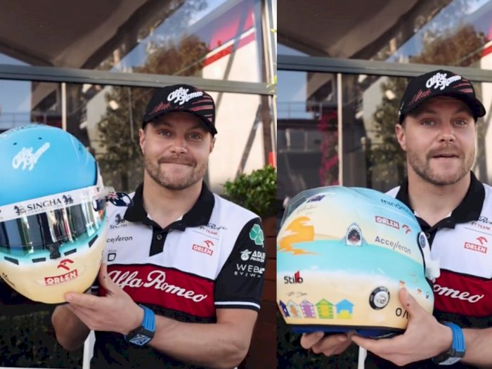 Valtteri Bottas Pamer Helm Baru Rancangan 'Ayang' untuk F1 GP Australia 2022