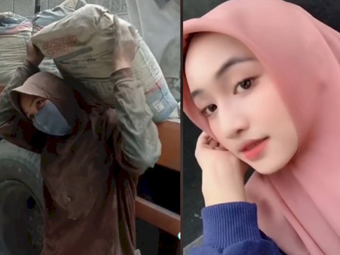 Sosok Nur Halisa, Gadis SMA Berhijab yang Jadi Kuli Angkut Semen, Cantik Tanpa Makeup 