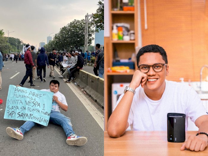 Debi Ceper Ikut dalam Demo Mahasiswa di Gedung DPR, Malah Minta Vespa ke Arief Muhammad